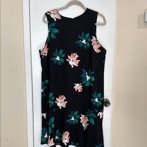 Floral Black Sleeveless Dress